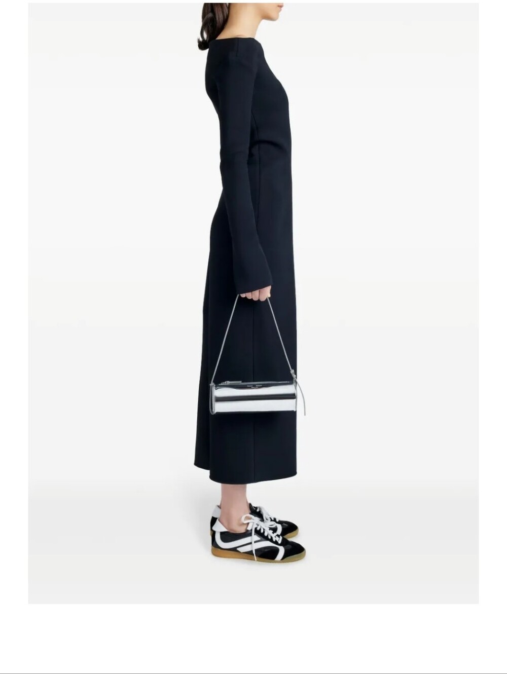 Proenza Schouler mirror silver metallic silo 2-way Barrel bag
